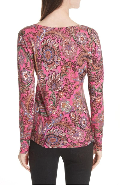 Shop Etro Paisley Silk & Cashmere Sweater In Pink Multi