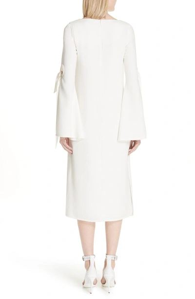 Shop Ellery Cindy Tie Sleeve Midi Dress In Ivory