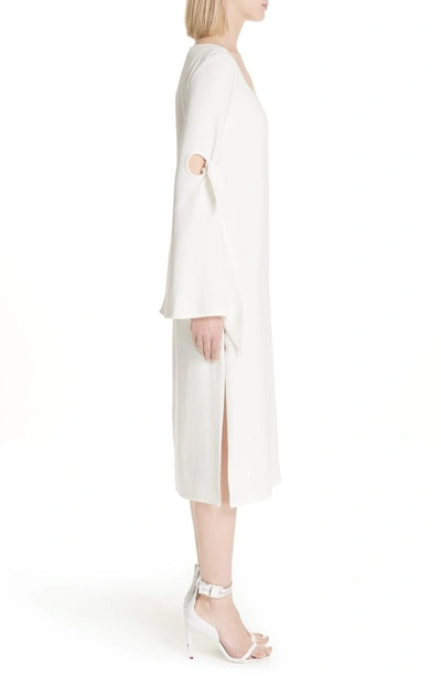 Shop Ellery Cindy Tie Sleeve Midi Dress In Ivory