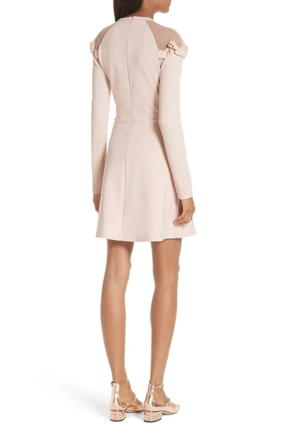 Shop Red Valentino Point D'esprit Yoke Dress In Nude