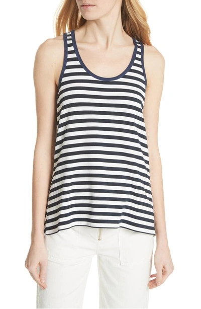 Shop Rag & Bone Kat Split Back Tank In White/ Navy