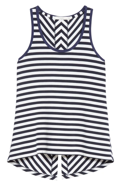 Shop Rag & Bone Kat Split Back Tank In White/ Navy