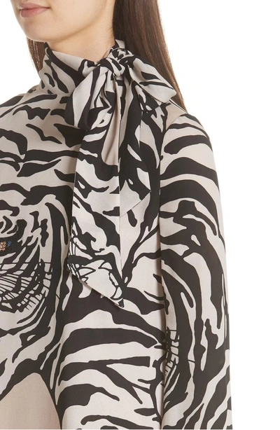 Shop Valentino Leopard Print Silk Shift Dress In Powder