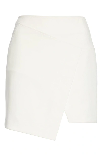 Shop Tibi Flap Front Stretch Miniskirt In Ivory