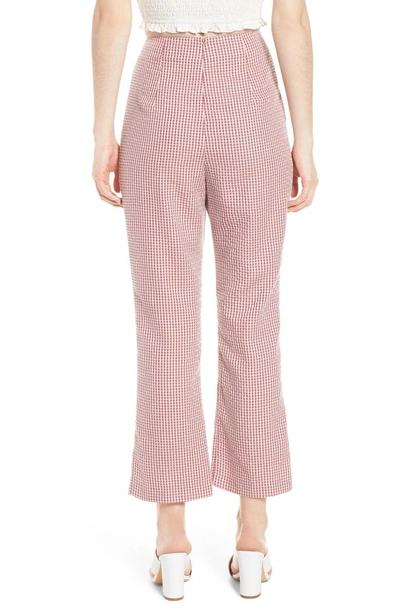 Shop Wayf Pisa High Waist Crop Pants In Red Gingham