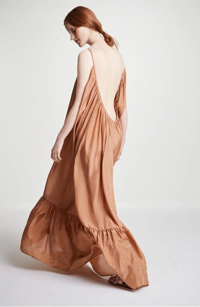 Shop Kalita Brigitte Silk Maxi Dress In Amber