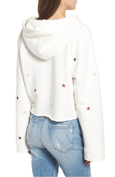Shop Pam & Gela Crop Hooded Sweatshirt In Off White