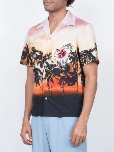Shop Valentino Palm Tree Printed Bowling Shirt