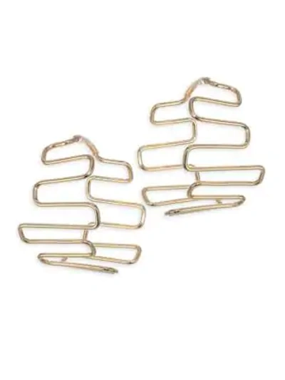 Shop Paula Mendoza Mesay Geometric Hoop Earrings In Yellow Gold