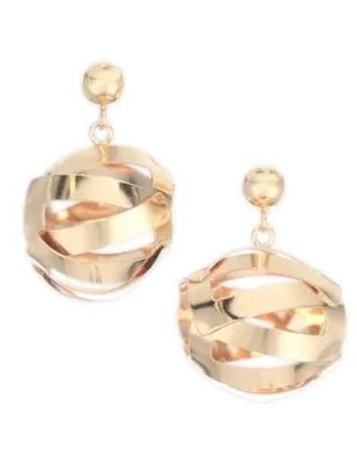 Shop Paula Mendoza Unilla Globe Drop Earrings In Yellow Gold