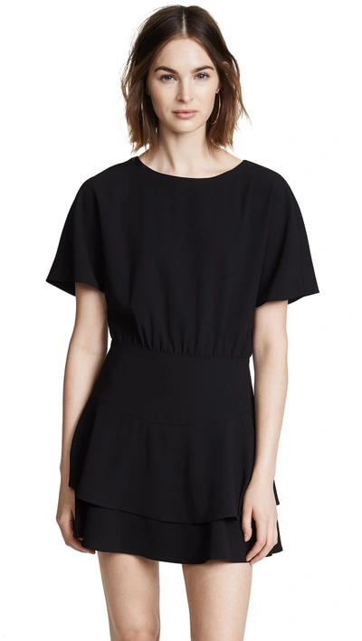 Shop Alice And Olivia Palmira Tiered Ruffle Dress In Black