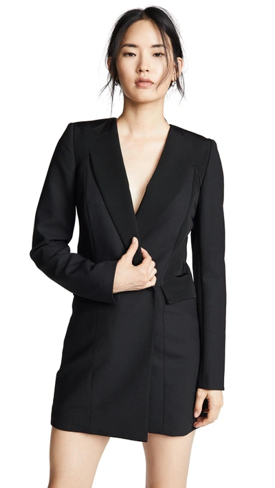Shop Dion Lee Tuxedo Coat Dress In Black