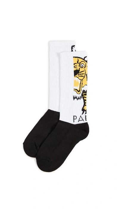 Shop Kenzo Giant Tiger Socks In White