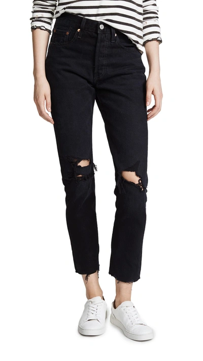 Shop Levi's 501 Skinny Jeans In Black Listed
