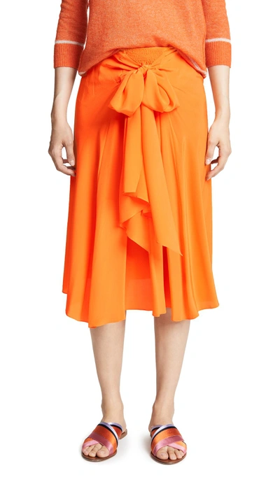 Shop Tome Bow Skirt In Tangerine