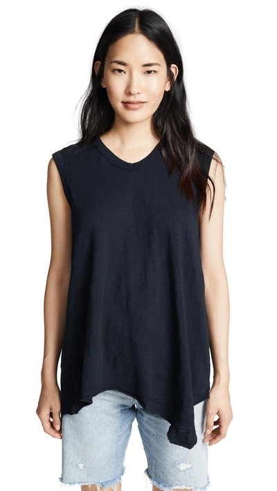 Shop Wilt Easy Shell Slanted Tank Top In Abyss
