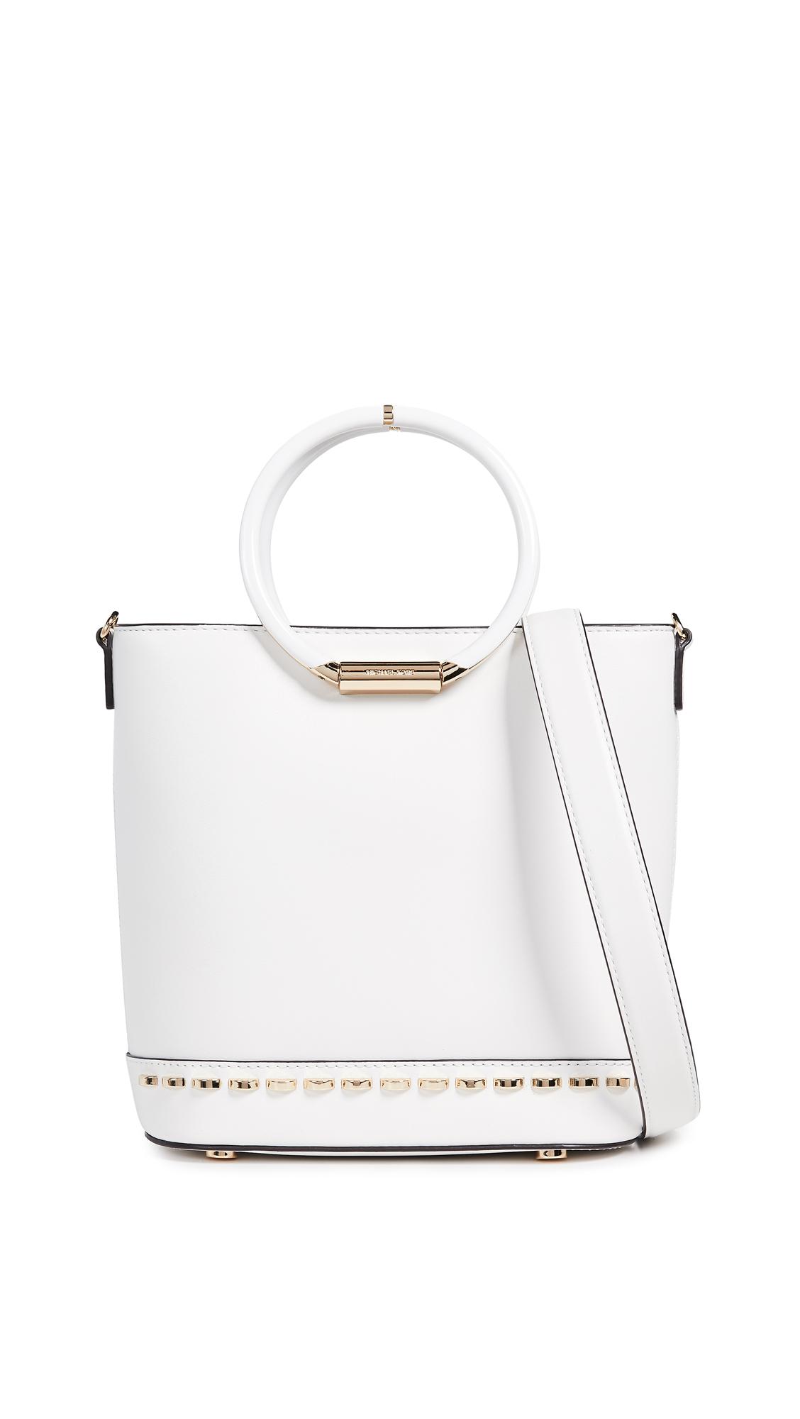 Michael Michael Kors Herron Bucket Bag In Optic White Modesens
