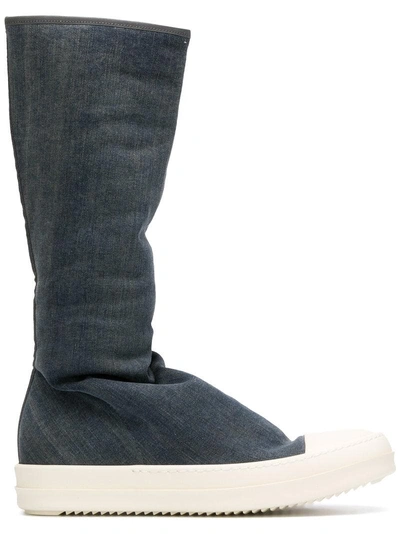 Shop Rick Owens Drkshdw Tall Sneaker Boots - Blue