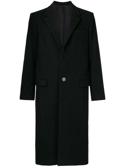 Shop Ami Alexandre Mattiussi Three Buttons Long Coat In Black