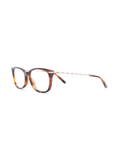 Shop Elie Saab Tortoiseshell Square Glasses