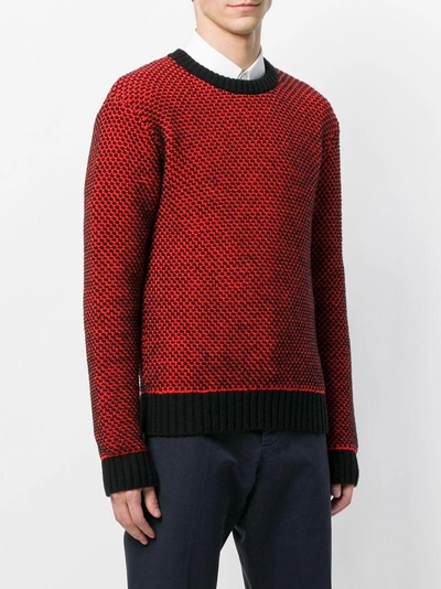 Shop Ami Alexandre Mattiussi Crew Neck Birdseye Stitch Sweater In Black