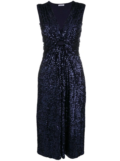 Shop P.a.r.o.s.h . Sequin Drapped Dress - Blue