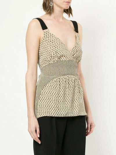 Shop Proenza Schouler Printed Empire Line Top - Neutrals In Nude & Neutrals