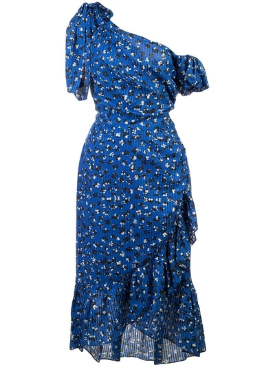 Shop Ulla Johnson Asymmetric Floral Summer Dress - Blue