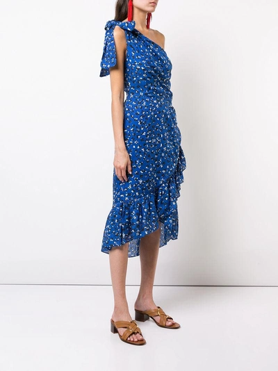 Shop Ulla Johnson Asymmetric Floral Summer Dress - Blue