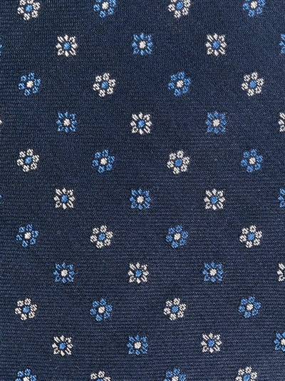 Shop Kiton Floral Woven Tie - Blue