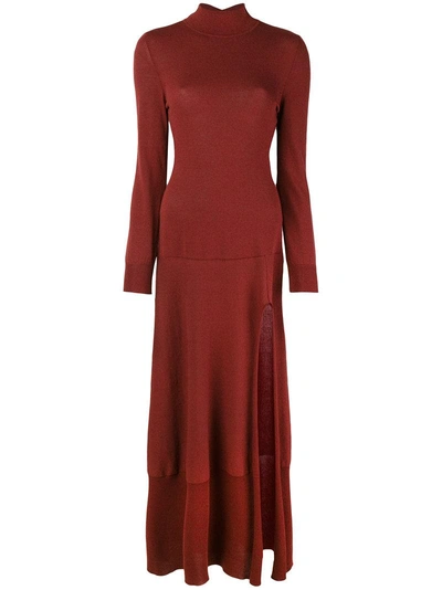 Shop Jacquemus Turtle-neck Sweater Dress - Red