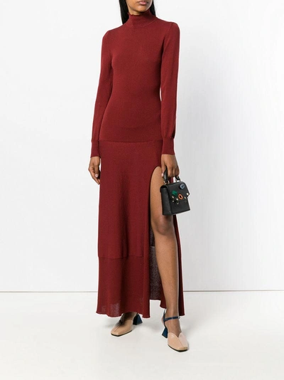 Shop Jacquemus Turtle-neck Sweater Dress - Red