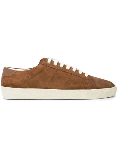 Shop Saint Laurent Low-top Sneakers In Brown