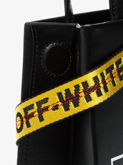 Shop Off-white Black Box Small Printed Leather Tote