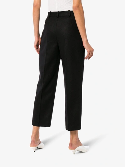Shop Acne Studios Wool Cashmere-blend Tapered Trousers In Black