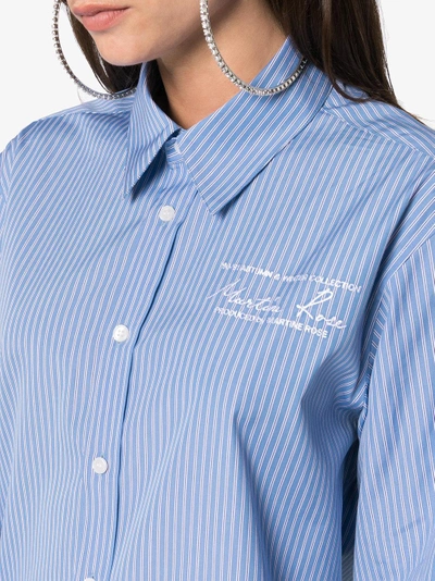 Shop Martine Rose Stripe Shirt In Blue