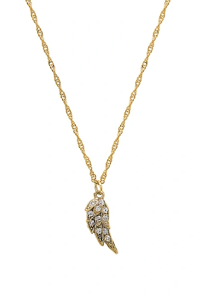 Shop Frasier Sterling Baby Angel Necklace In Metallic Gold.