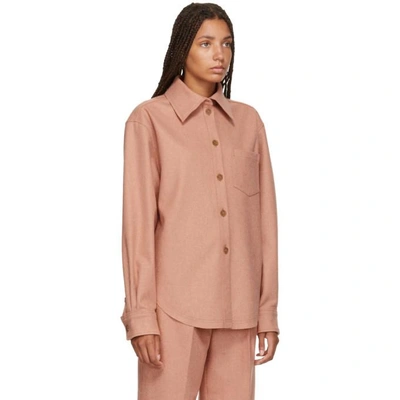 Shop Acne Studios Pink Wool And Cashmere Flannel Shirt In Dusty Pink