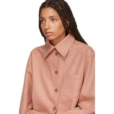 Shop Acne Studios Pink Wool And Cashmere Flannel Shirt In Dusty Pink