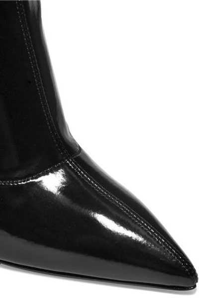 Shop Giuseppe Zanotti Crudelia Patent-leather Ankle Boots In Black