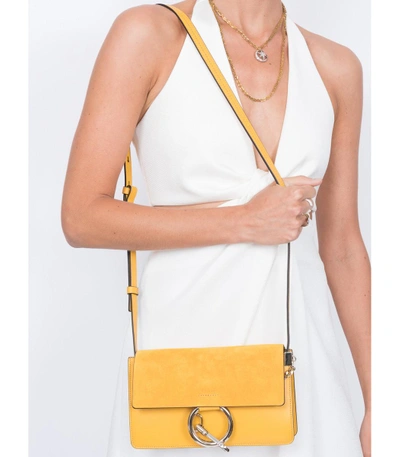Shop Chloé Yellow Faye Shoulder Bag