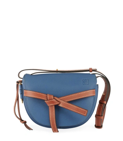 Shop Loewe Gate Small Bag In Varsity Blue/pecan