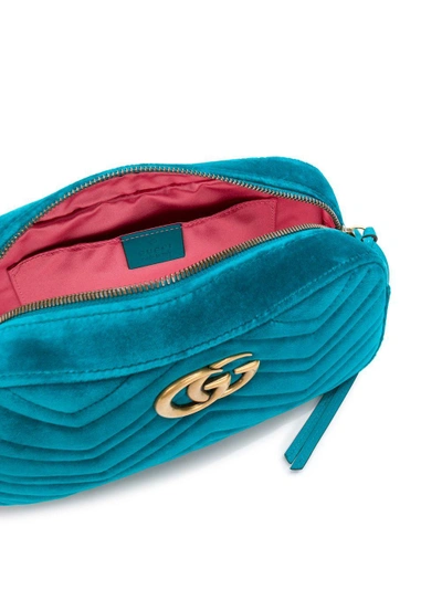 Shop Gucci Gg Marmont Small Velvet Camera Bag