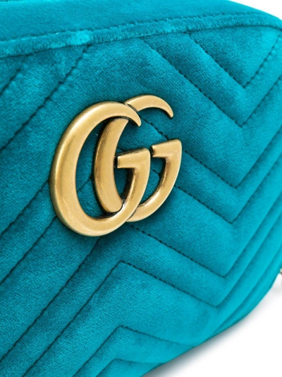 Shop Gucci Gg Marmont Small Velvet Camera Bag
