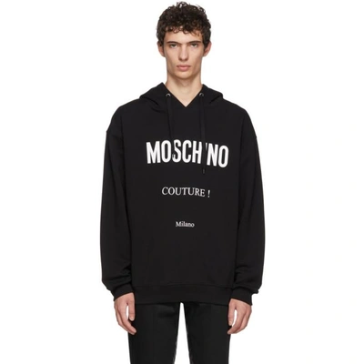 Shop Moschino Black Couture Hoodie In A1555 Black