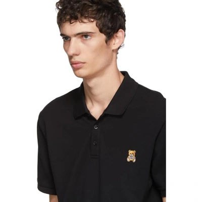 Shop Moschino Black Teddy Bear Polo In A1555 Black