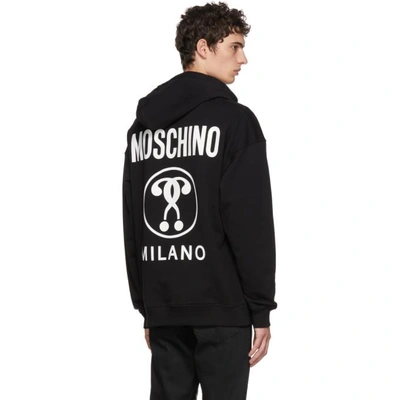 Shop Moschino Black Subtle Logo Hoodie In A1555 Black