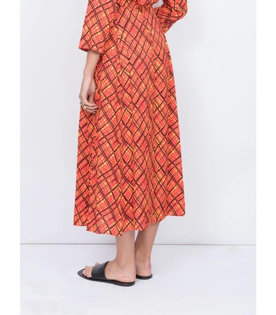 Shop Marni Orange Abstract Check Shirt