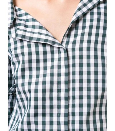 Shop Monse Asymmetric Shirt In Green/white