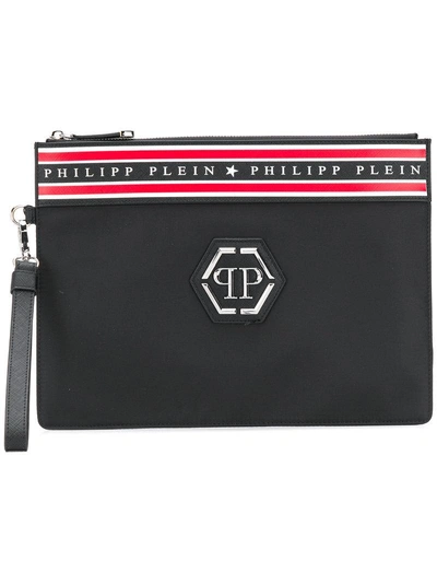 Shop Philipp Plein Logo Clutch Bag - Black